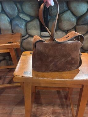 Brown Suede Crossbody Bag